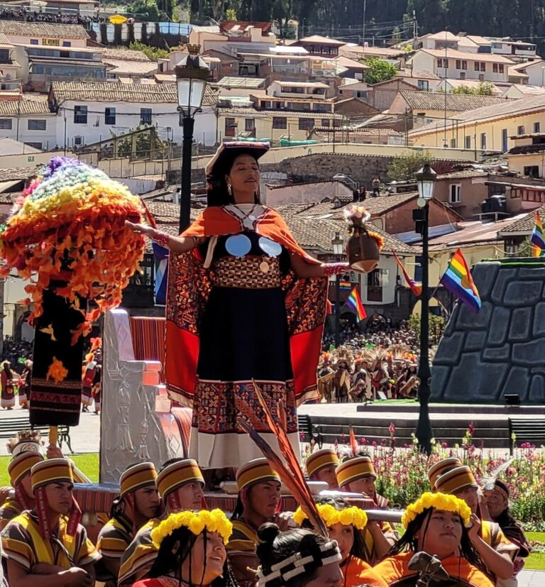 The wife of the Inca at Inti Raymi in Cusco. An incredible travel experience